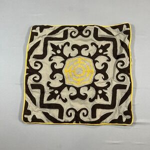 Villa Cushion Cover Standard Multicolor Geometric Embroidered Cotton Square